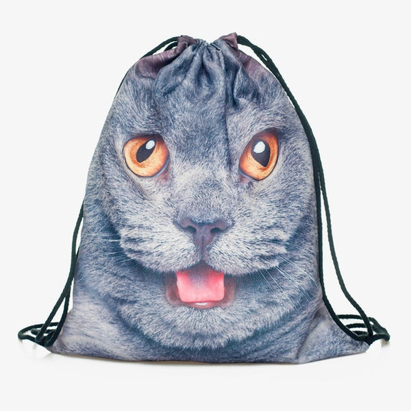 3D Cat Canvas Bag