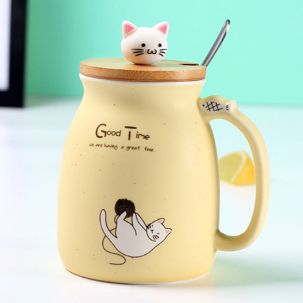 Cute Cat Milk Ceramic Mug