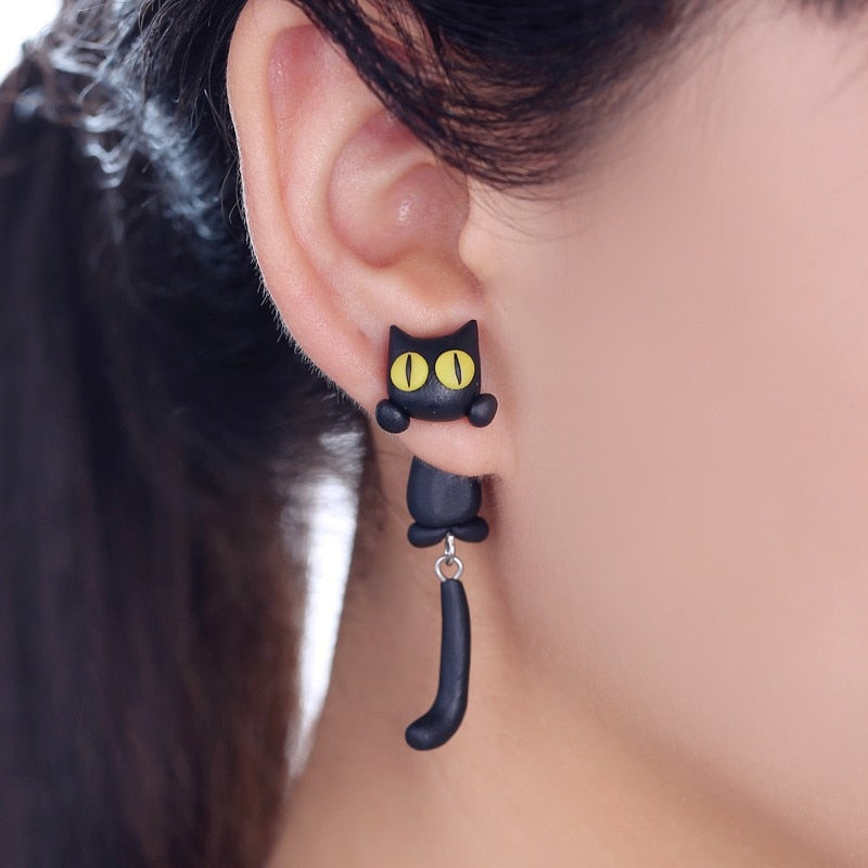 Cute Black Cat Earrings