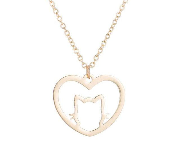 I Love Cats Heart Necklace