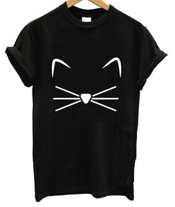 Cute Kitty Cat Print T-shirt